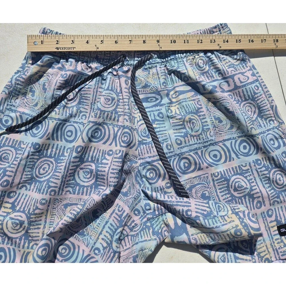 Quiksilver Men's Size M Boardshorts Swim Trunk Pastel Tribal Geometric Recycled